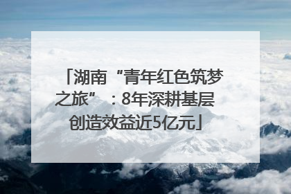 湖南“青年红色筑梦之旅”：8年深耕基层创造效益近5亿元