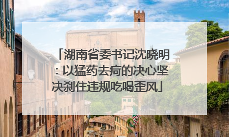 湖南省委书记沈晓明：以猛药去疴的决心坚决刹住违规吃喝歪风