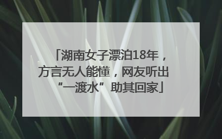 湖南女子漂泊18年，方言无人能懂，网友听出“一渡水”助其回家