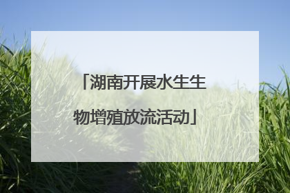 湖南开展水生生物增殖放流活动