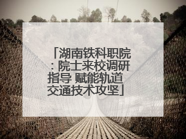 湖南铁科职院：院士来校调研指导 赋能轨道交通技术攻坚