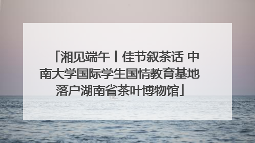 湘见端午丨佳节叙茶话 中南大学国际学生国情教育基地落户湖南省茶叶博物馆