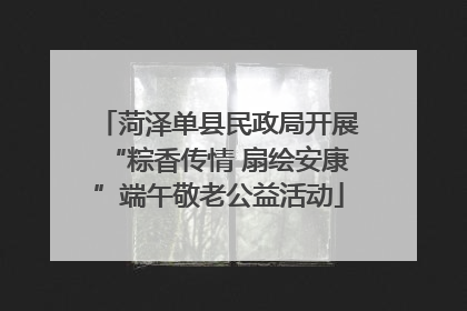 菏泽单县民政局开展“粽香传情 扇绘安康”端午敬老公益活动