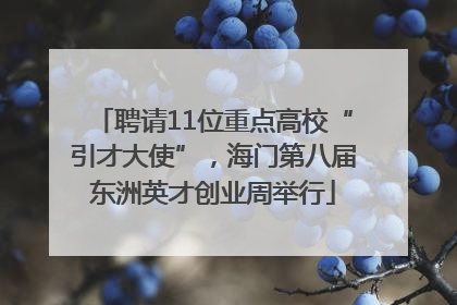 聘请11位重点高校“引才大使”，海门第八届东洲英才创业周举行