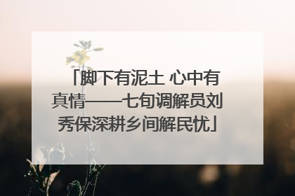 脚下有泥土 心中有真情——七旬调解员刘秀保深耕乡间解民忧