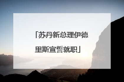 苏丹新总理伊德里斯宣誓就职