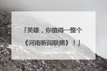 英雄，你值得一整个《河南新闻联播》！
