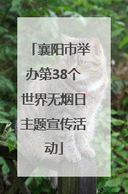 襄阳市举办第38个世界无烟日主题宣传活动