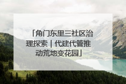 角门东里三社区治理探索｜代建代管推动荒地变花园
