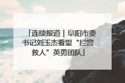 连续报道｜阜阳市委书记刘玉杰看望“拦窨救人”英勇团队