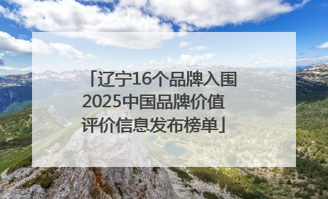辽宁16个品牌入围2025中国品牌价值评价信息发布榜单