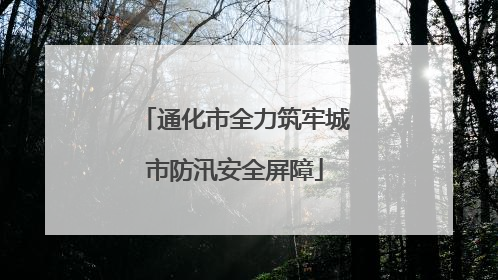 通化市全力筑牢城市防汛安全屏障