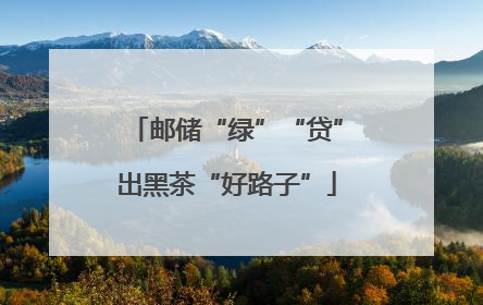 邮储“绿”“贷”出黑茶“好路子”