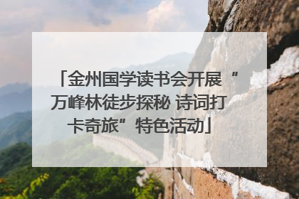 金州国学读书会开展“万峰林徒步探秘 诗词打卡奇旅”特色活动