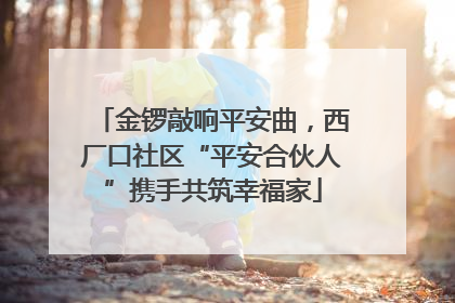 金锣敲响平安曲，西厂口社区“平安合伙人”携手共筑幸福家