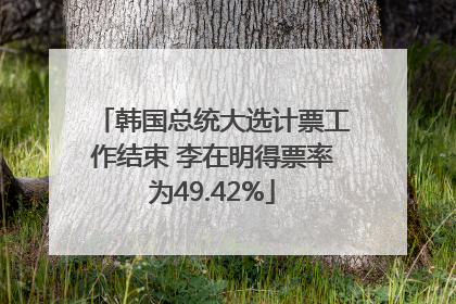 韩国总统大选计票工作结束 李在明得票率为49.42%