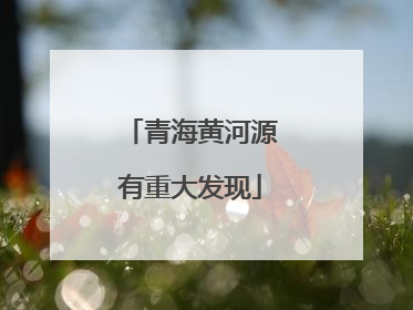 青海黄河源有重大发现