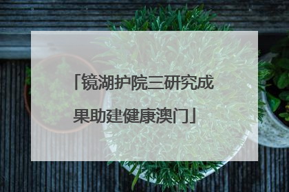镜湖护院三研究成果助建健康澳门