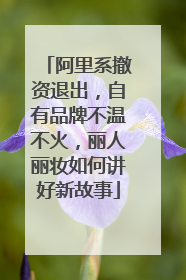 阿里系撤资退出，自有品牌不温不火，丽人丽妆如何讲好新故事