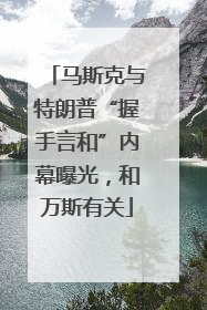 马斯克与特朗普“握手言和”内幕曝光，和万斯有关
