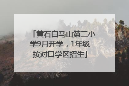 黄石白马山第二小学9月开学，1年级按对口学区招生