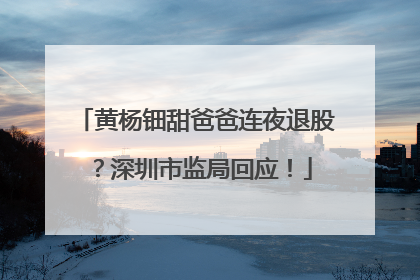 黄杨钿甜爸爸连夜退股？深圳市监局回应！
