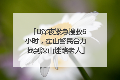 ﻿深夜紧急搜救6小时，霍山警民合力找到深山迷路老人
