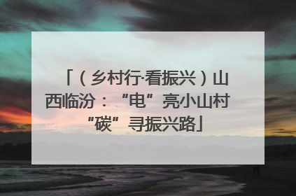 （乡村行·看振兴）山西临汾：“电”亮小山村 “碳”寻振兴路