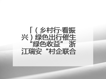 （乡村行·看振兴）绿色出行催生“绿色收益” 浙江瑞安“村企联合体”促共富