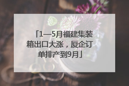 1—5月福建集装箱出口大涨，厦企订单排产到9月
