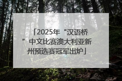2025年“汉语桥”中文比赛澳大利亚新州预选赛冠军出炉