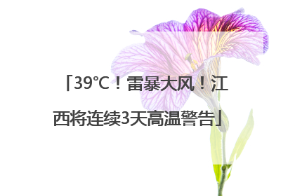 39℃！雷暴大风！江西将连续3天高温警告