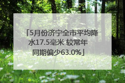 5月份济宁全市平均降水17.5毫米 较常年同期偏少63.0%